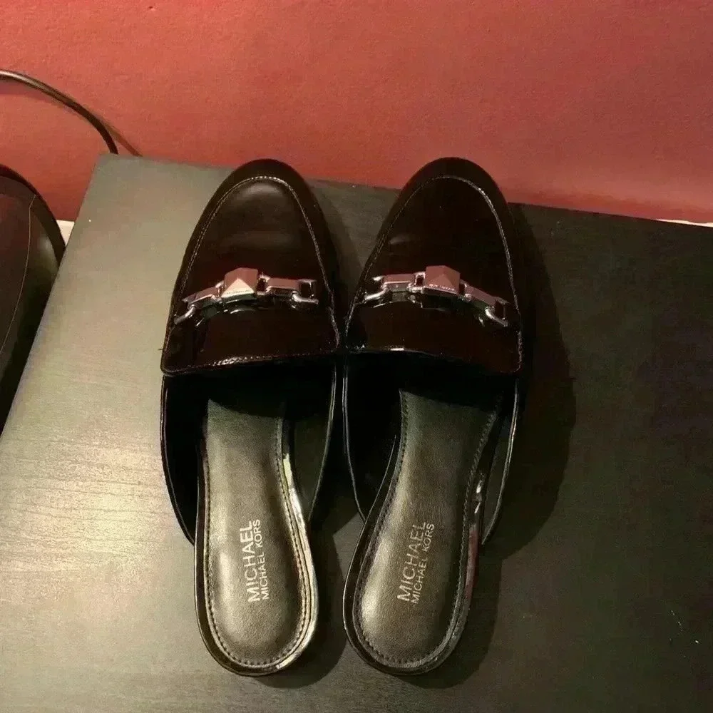 Michael Kors Black Slip On Flats